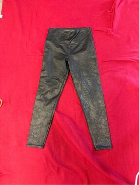 aerie Black Shiny Faux-Leather Leggings